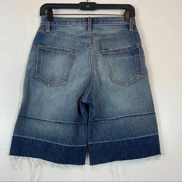 Current Elliot Shorts Seamed Zephyr Wide Hem Size 25 Distressed Long Line Jorts - Picture 6 of 10